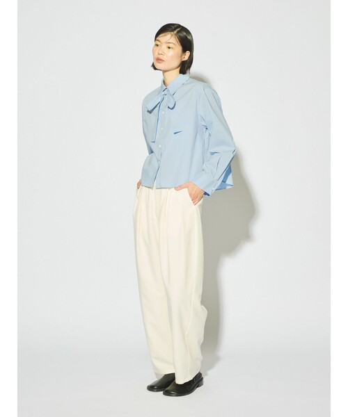 MIDIUMISOLID（ミディウミソリッド）の「MIDIUMISOLID for Ladies タイネックシャツ（シャツ/ブラウス・レディース・オフホワイト/ライトブルー/ブラック・FREE）」の14枚目の写真