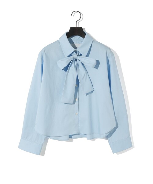 MIDIUMISOLID（ミディウミソリッド）の「MIDIUMISOLID for Ladies タイネックシャツ（シャツ/ブラウス・レディース・オフホワイト/ライトブルー/ブラック・FREE）」の17枚目の写真