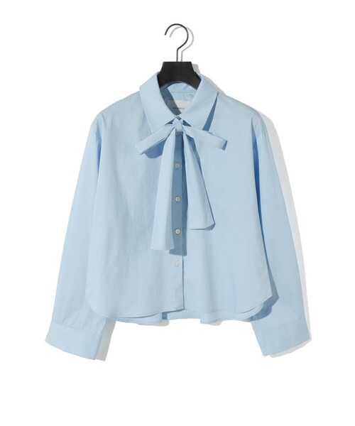 MIDIUMISOLID（ミディウミソリッド）の「MIDIUMISOLID for Ladies タイネックシャツ（シャツ/ブラウス・レディース・オフホワイト/ライトブルー/ブラック・FREE）」の18枚目の写真