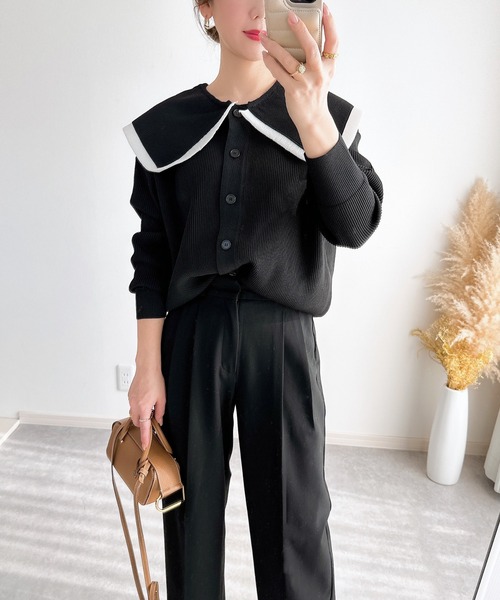 セール】【ZOZO限定】フリル衿カーディガン（カーディガン/ボレロ