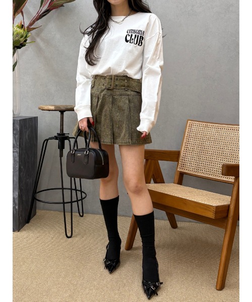 EVRIS（エヴリス）の「ワンポイントベーシックロンT（Tシャツ/カットソー・レディース・ホワイト/ピンク/イエロー/ブラック・FREE）」の5枚目の写真