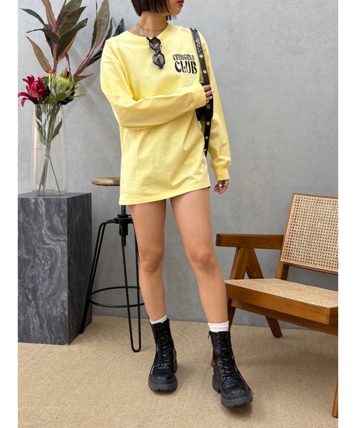 EVRIS（エヴリス）の「ワンポイントベーシックロンT（Tシャツ/カットソー・レディース・ホワイト/ピンク/イエロー/ブラック・FREE）」の13枚目の写真