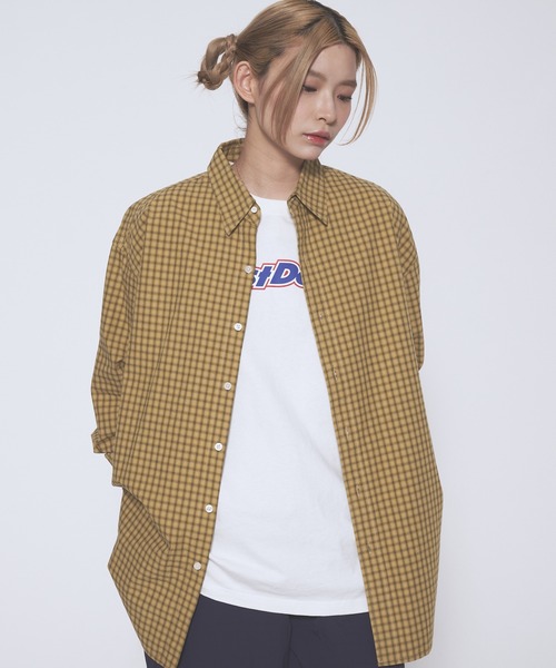 FIRST DOWN（ファーストダウン）の「ウェザーチェック ロングスリーブ シャツ（シャツ/ブラウス・メンズ・イエロー系/ライトグレー系・L/M/XL）」の2枚目の写真