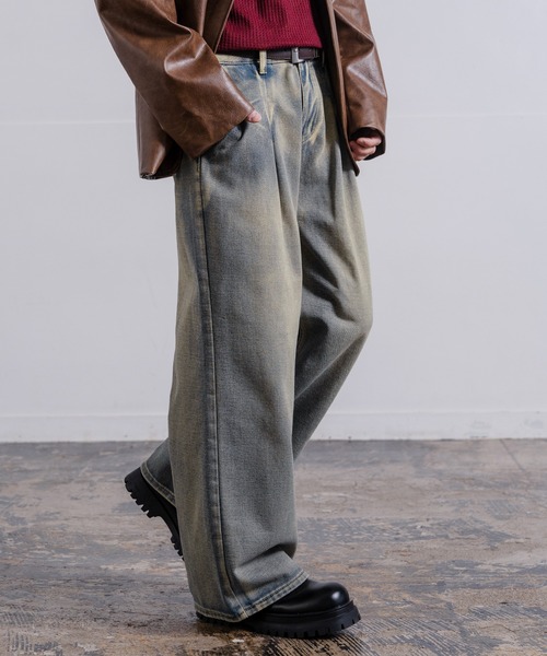 improves（インプローブス）の「バリエーション ワイドデニム（デニムパンツ・メンズ・サックスブルー系/インディゴブルー/ブラック/ブラック系2/ブラック系1/ブラック系/ブルー系1/ブラウン/ブルー系・MEDIUM/SMALL/LARGE/X-LARGE）」の13枚目の写真