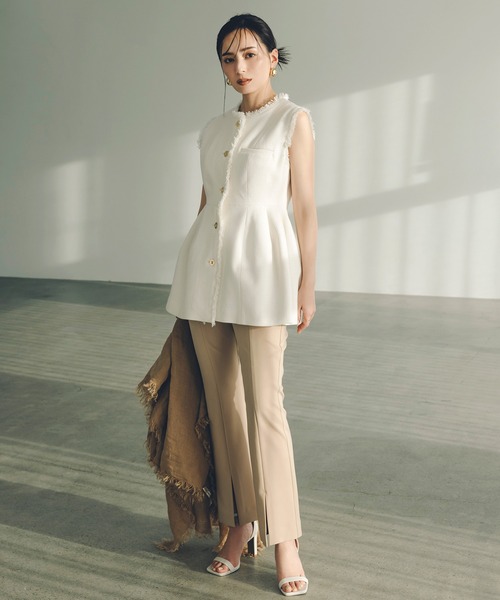 ストレッチスリットフレアパンツ（その他パンツ）｜anuans（ア