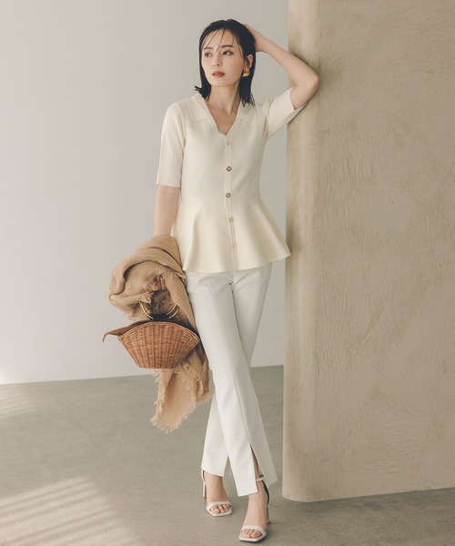 ストレッチスリットフレアパンツ（その他パンツ）｜anuans（ア