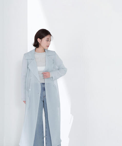 NATURAL BEAUTY BASIC(ナチュラルビューティーベーシック)の「◇シアートレンチコート(トレンチコート・レディース・ベージュ/ブルー・FREE)」の6枚目の写真