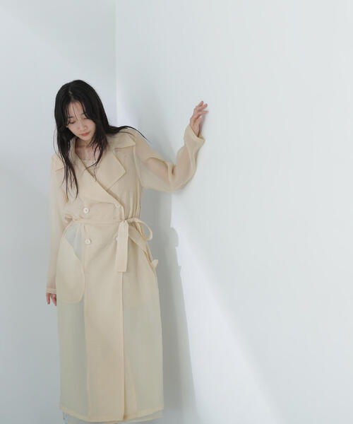 NATURAL BEAUTY BASIC(ナチュラルビューティーベーシック)の「◇シアートレンチコート(トレンチコート・レディース・ベージュ/ブルー・FREE)」の1枚目の写真