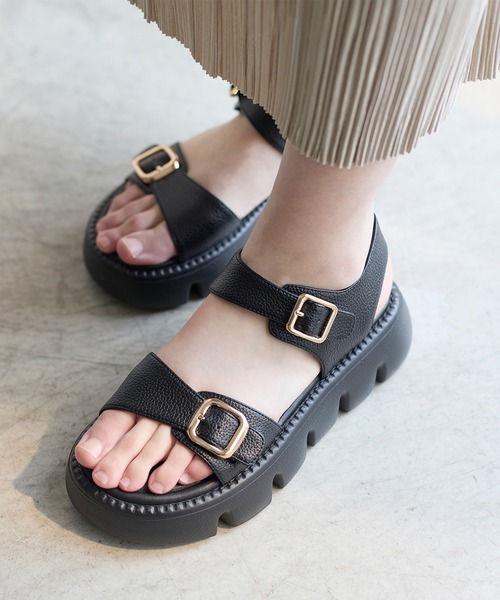 coca(ANDEX shoes product)(コカ)の「ダブルベルト バックル サンダル(サンダル・レディース・ホワイト/ブラック・LARGE/MEDIUM/SMALL)」の18枚目の写真