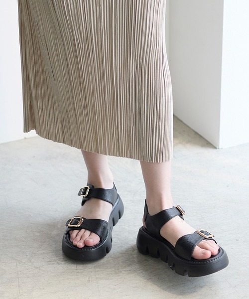 coca(ANDEX shoes product)(コカ)の「ダブルベルト バックル サンダル(サンダル・レディース・ホワイト/ブラック・LARGE/MEDIUM/SMALL)」の8枚目の写真