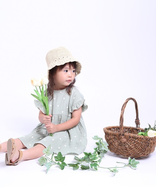 la poche biscuit（ラポシェビスキュイ）の「ハート総柄ワンピース（ワンピース・キッズ・アイボリー/ピンク/ミント・140/130/120/110/100/90/80）」の13枚目の写真