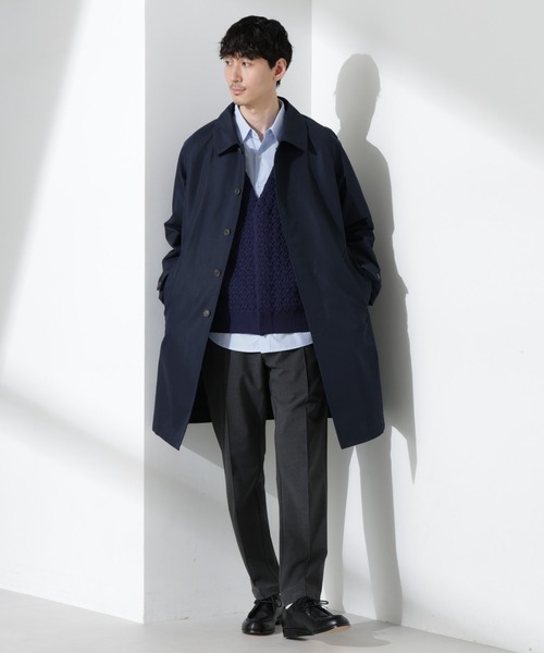 NANO universe（ナノユニバース）の「撥水ギャバラグランステンカラーコート（ステンカラーコート・メンズ・ベージュ/ダークネイビー・S/M/L）」の7枚目の写真