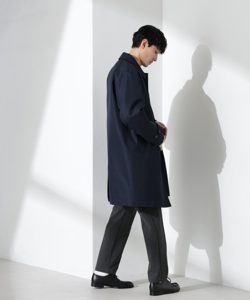 NANO universe（ナノユニバース）の「撥水ギャバラグランステンカラーコート（ステンカラーコート・メンズ・ベージュ/ダークネイビー・S/M/L）」の9枚目の写真