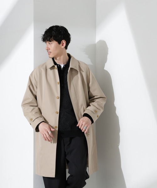 NANO universe（ナノユニバース）の「撥水ギャバラグランステンカラーコート（ステンカラーコート・メンズ・ベージュ/ダークネイビー・S/M/L）」の14枚目の写真