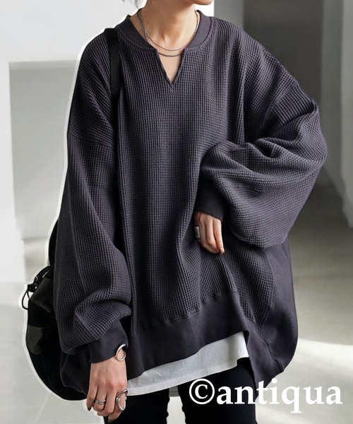 セール】カフタンワッフルトップス（Tシャツ/カットソー