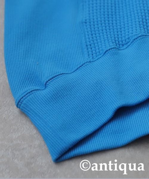 antiqua（アンティカ）の「オニワッフル カフタン襟 トップス（Tシャツ/カットソー・レディース・スミクロ/ピンク/ライム/ブルー/ナチュラル/オートミール/ブラック/杢グレー・ONESIZE）」の17枚目の写真
