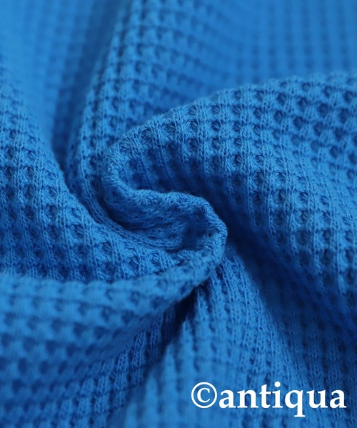 antiqua（アンティカ）の「オニワッフル カフタン襟 トップス（Tシャツ/カットソー・レディース・スミクロ/ピンク/ライム/ブルー/ナチュラル/オートミール/ブラック/杢グレー・ONESIZE）」の18枚目の写真