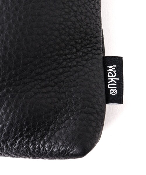waku（ワク）の「【waku/ワク】レザー巾着ミニショルダー WK-0030（ショルダーバッグ・メンズ・ブラック・FREE）」の7枚目の写真
