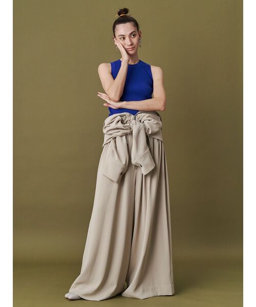 UN3D.（アンスリード）の「BASIC RIB KT TT / ベーシックリブニットタンクトップ（タンクトップ・レディース・ベージュ/ブルー/オレンジ/イエロー/ブラック/カーキ・FREE）」の8枚目の写真