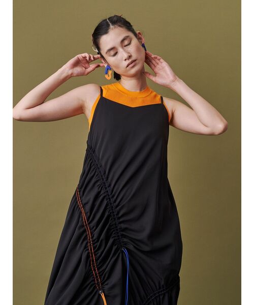 UN3D.（アンスリード）の「BASIC RIB KT TT / ベーシックリブニットタンクトップ（タンクトップ・レディース・ベージュ/ブルー/オレンジ/イエロー/ブラック/カーキ・FREE）」の12枚目の写真