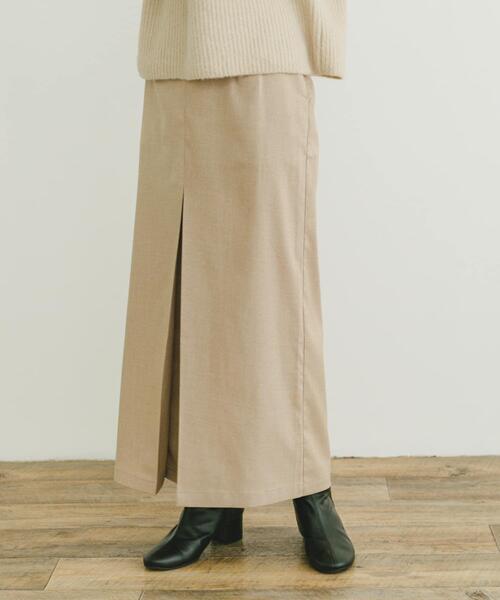 ITEMS URBANRESEARCH（アイテムズ アーバンリサーチ）の「ストレッチセンタータックスカート（スカート・レディース・ブラック/ベージュ・FREE）」の3枚目の写真