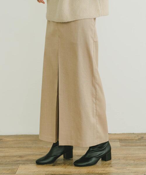 ITEMS URBANRESEARCH（アイテムズ アーバンリサーチ）の「ストレッチセンタータックスカート（スカート・レディース・ブラック/ベージュ・FREE）」の4枚目の写真