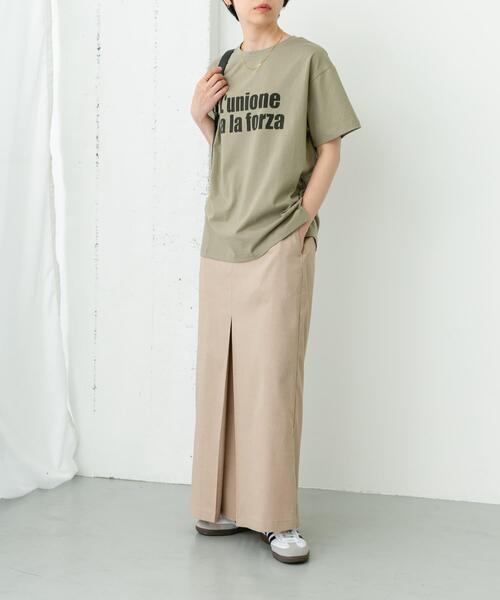 ITEMS URBANRESEARCH（アイテムズ アーバンリサーチ）の「ストレッチセンタータックスカート（スカート・レディース・ブラック/ベージュ・FREE）」の7枚目の写真