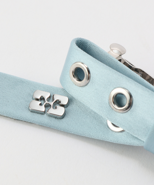 GANNI /ガニー Eyelet Bow Barrette Satin（ヘアアクセサリー