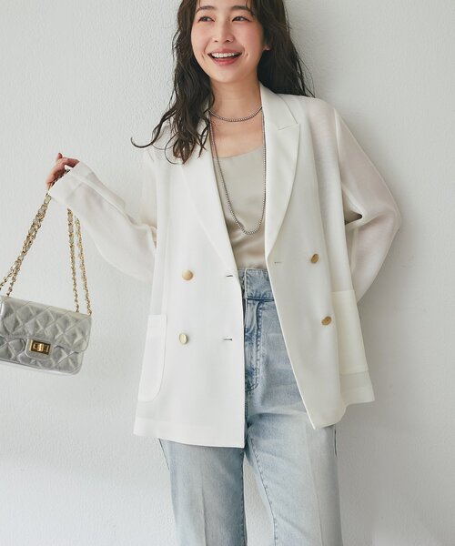新品　La boutique BonBon メッシュメタルボタンライトジャケット セール】【完売カラー再予約決定！・新色登場】メッシュメタルボタン