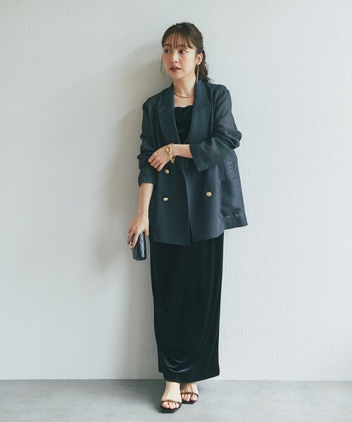 La boutique BonBon(ラブティックボンボン)の「【miki監修カラー&NEWカラー追加!】メッシュメタルボタンライトジャケット(テーラードジャケット・レディース・グレイッシュベージュ/モカ/アイボリー/ネイビー/オフホワイト/ライトグレー/チャコールグレー/ブラウン・FREE)」の18枚目の写真
