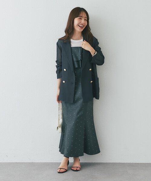 La boutique BonBon(ラブティックボンボン)の「【miki監修カラー&NEWカラー追加!】メッシュメタルボタンライトジャケット(テーラードジャケット・レディース・グレイッシュベージュ/モカ/アイボリー/ネイビー/オフホワイト/ライトグレー/チャコールグレー/ブラウン・FREE)」の22枚目の写真