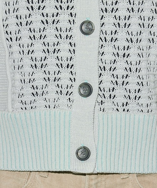 PUBLIC TOKYO（パブリックトウキョウ）の「エアロVネックニットカーデ（カーディガン/ボレロ・レディース・グリーン/ブラック/グレー・FREE）」の7枚目の写真