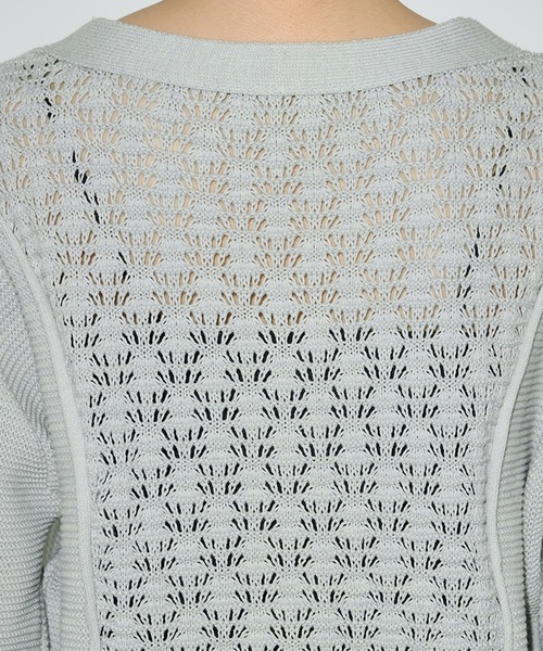 PUBLIC TOKYO（パブリックトウキョウ）の「エアロVネックニットカーデ（カーディガン/ボレロ・レディース・グリーン/ブラック/グレー・FREE）」の8枚目の写真