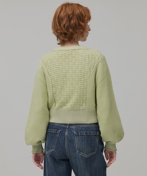 PUBLIC TOKYO（パブリックトウキョウ）の「エアロVネックニットカーデ（カーディガン/ボレロ・レディース・グリーン/ブラック/グレー・FREE）」の18枚目の写真