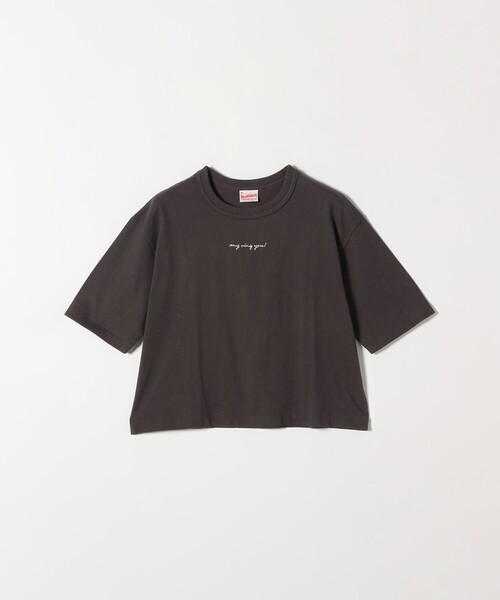 Healthknit(ヘルスニット)の「【SHIPS any別注】Healthknit:〈洗濯機可能〉エンブロイダリー クロップド TEE(Tシャツ/カットソー・レディース・オフホワイト/ブラック/ライトグリーン・ONE SIZE)」の4枚目の写真