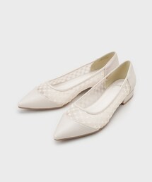 レースチュールフラットパンプス