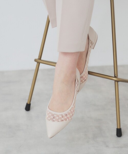 index（インデックス）の「レースチュールフラットパンプス（パンプス・レディース・ブラック/ナチュラル・02/03/01）」の3枚目の写真