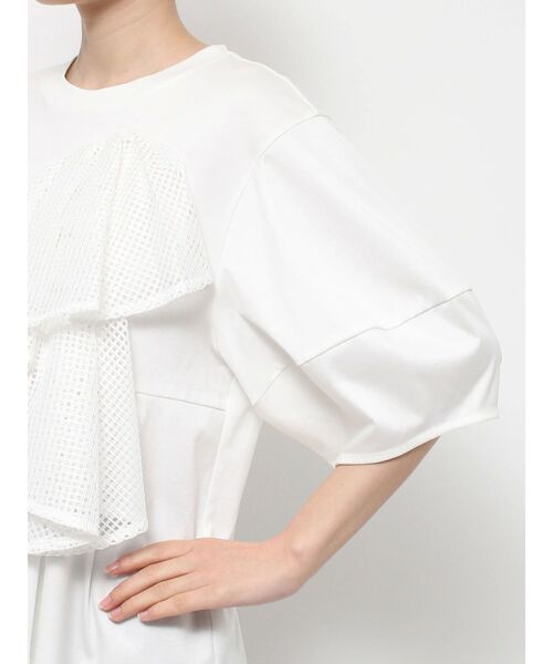 ELENDEEK（エレンディーク）の「レースドレープカットソー（Tシャツ/カットソー・レディース・オフホワイト/ブラック・FREE）」の13枚目の写真