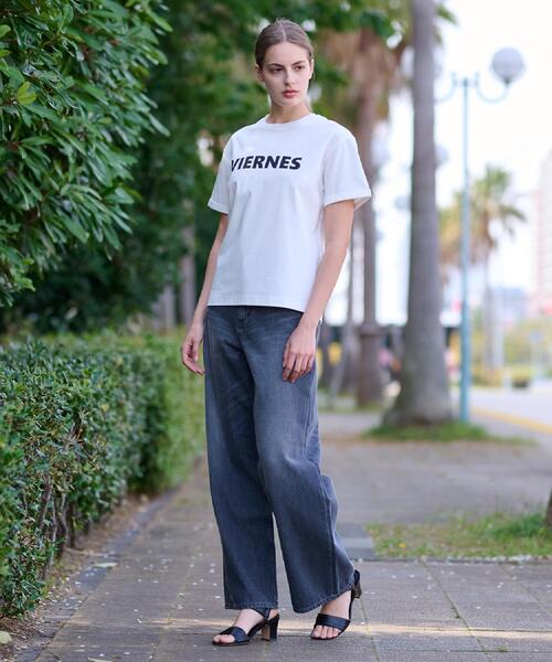 DRESSTERIOR(ドレステリア)の「【接触冷感/抗菌防臭/消臭】アイスクリアコットン VIERNESロゴT(Tシャツ/カットソー・レディース・ホワイト/サンドベージュ/ネイビー・36/38/34)」の18枚目の写真