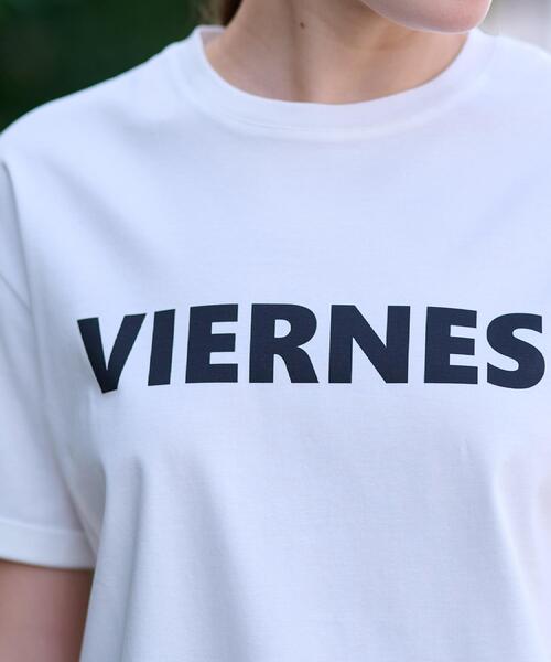 DRESSTERIOR(ドレステリア)の「【接触冷感/抗菌防臭/消臭】アイスクリアコットン VIERNESロゴT(Tシャツ/カットソー・レディース・ホワイト/サンドベージュ/ネイビー・36/38/34)」の17枚目の写真