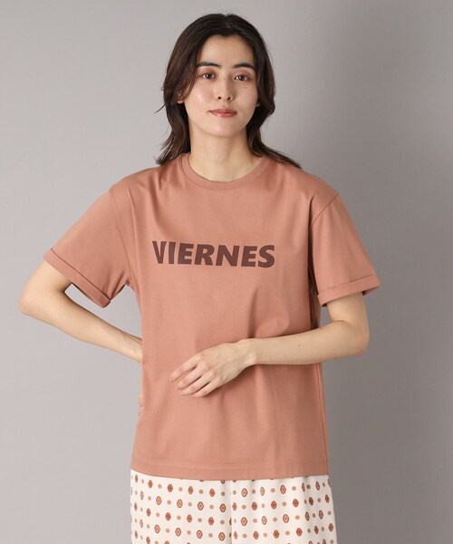 DRESSTERIOR(ドレステリア)の「【接触冷感/抗菌防臭/消臭】アイスクリアコットン VIERNESロゴT(Tシャツ/カットソー・レディース・ホワイト/サンドベージュ/ネイビー・36/38/34)」の16枚目の写真