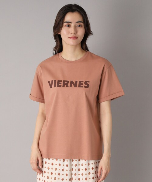 DRESSTERIOR(ドレステリア)の「【接触冷感/抗菌防臭/消臭】アイスクリアコットン VIERNESロゴT(Tシャツ/カットソー・レディース・ホワイト/サンドベージュ/ネイビー・36/38/34)」の13枚目の写真