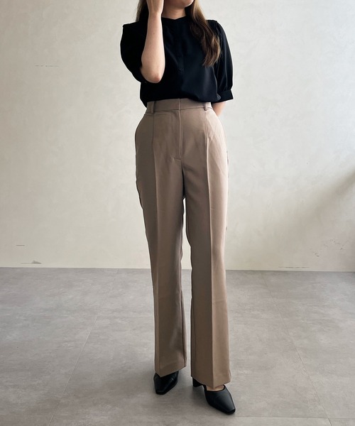 マメクロゴウチ　フレアパンツ　ブラウン　サイズ1(s) マメクロゴウチ フレアパンツ ブラウン サイズ1(s)