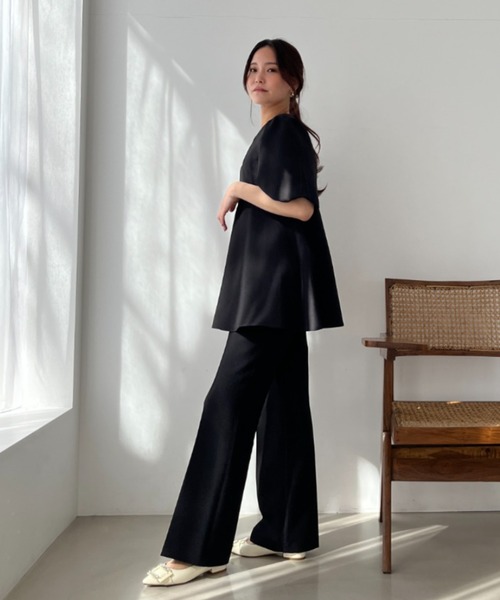 MISCH MASCH(ミッシュマッシュ)の「新色追加 WEB限定フレアカットタックパンツ(その他パンツ・レディース・ブラック/ベージュ/グリーン/ブラウン・S/M/L)」の16枚目の写真