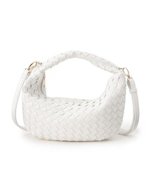 【ショルダー付き／長財布も入る！】レザー調メッシュバッグ