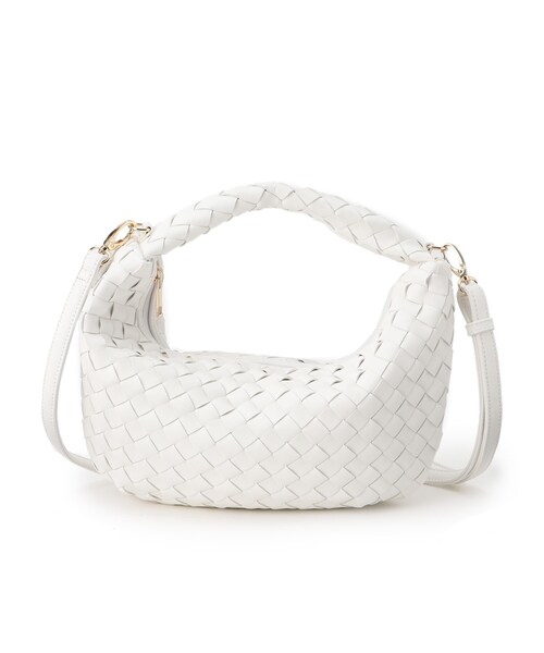 Reflect(リフレクト)の「【ショルダー付き/長財布も入る!】レザー調メッシュバッグ(ハンドバッグ・レディース・オフホワイト/ナチュラル/ブラック・00)」の1枚目の写真