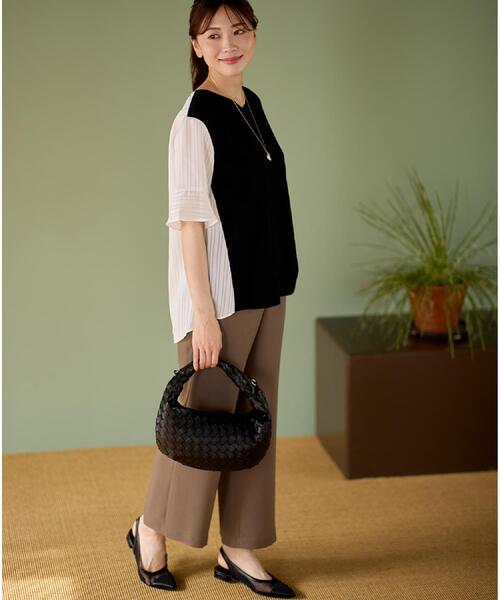 Reflect(リフレクト)の「【ショルダー付き/長財布も入る!】レザー調メッシュバッグ(ハンドバッグ・レディース・オフホワイト/ナチュラル/ブラック・00)」の4枚目の写真