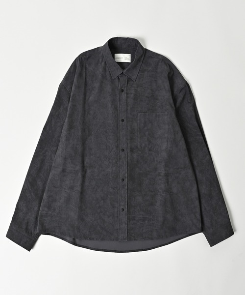 ADAM PATEK(アダムパテック)の「【ADAMPATEK/アダムパテック】uneven dyeing shirt むら染めプリントシャツ(シャツ/ブラウス・レディース・ブラック/グレー/ホワイト・1/2)」の3枚目の写真