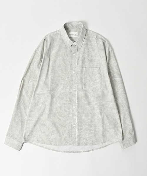 ADAM PATEK(アダムパテック)の「【ADAMPATEK/アダムパテック】uneven dyeing shirt むら染めプリントシャツ(シャツ/ブラウス・レディース・ブラック/グレー/ホワイト・1/2)」の1枚目の写真