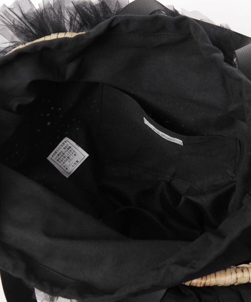 kakatoo（カカトゥ）の「【kakatoo(カカトゥ)】チュールフリンジカゴバッグ（かごバッグ・レディース・ブラック/グレー・FREE）」の10枚目の写真